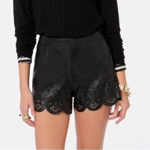 Vegan Leather High Waisted Cutout Shorts - Size M - EUC​​